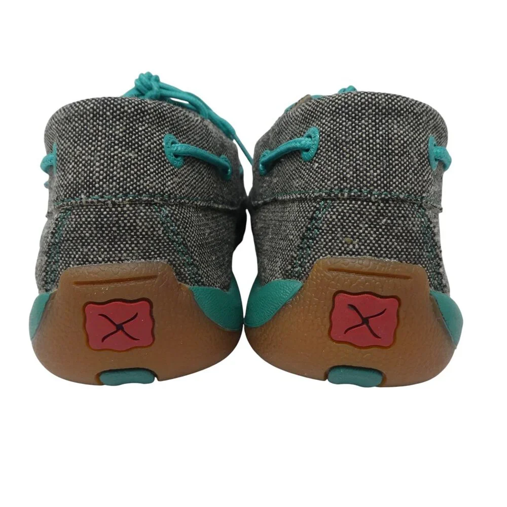Twisted X Blue Tweed Boat Shoe Driving Mocs‎ Loafers Womens 8